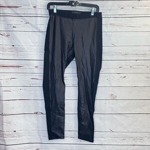 TAG Elemental Black Faux Leather Front Leggings